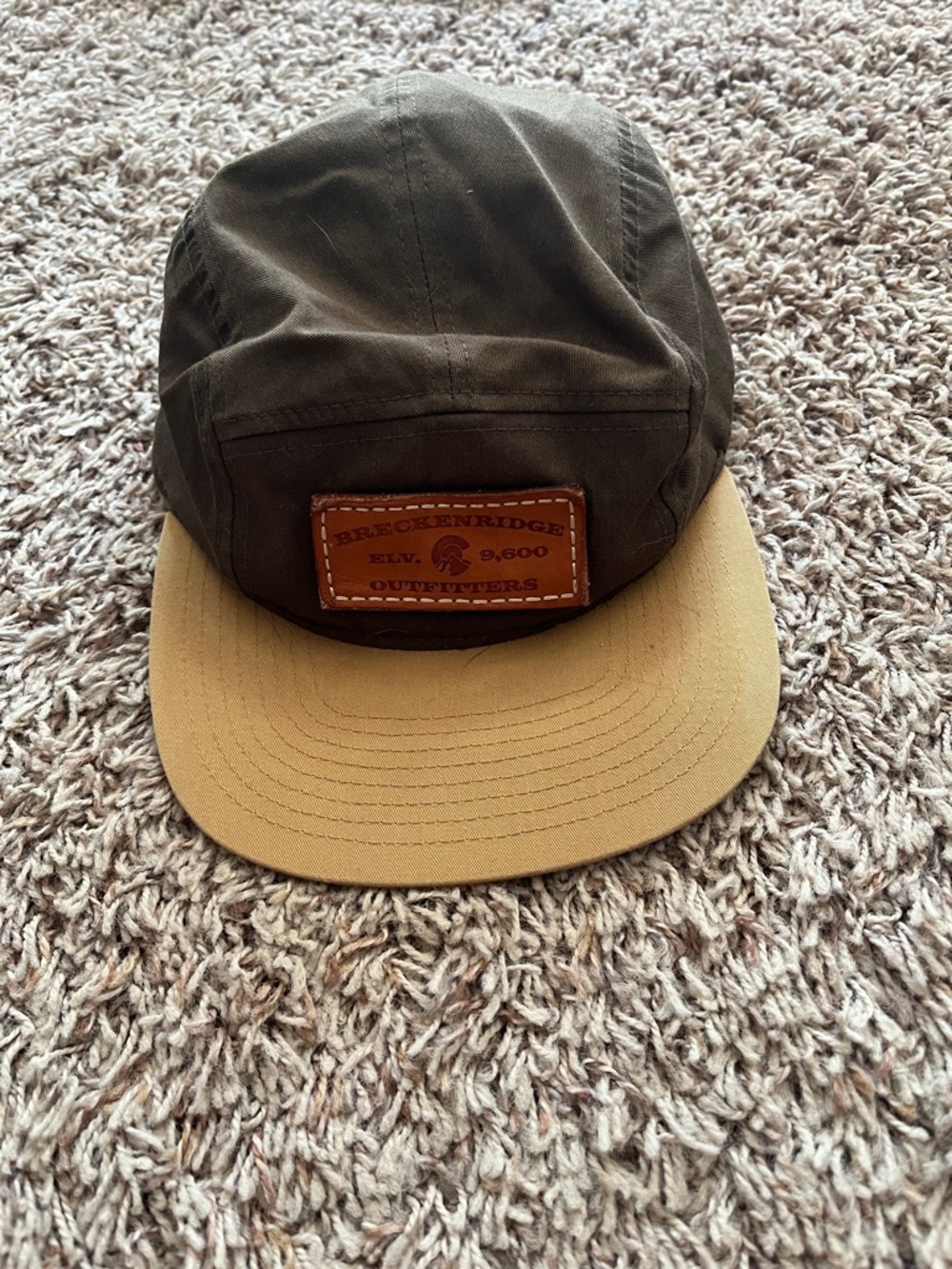 breckenridge Olive Green and Khaki Two-Tone Camper Hat